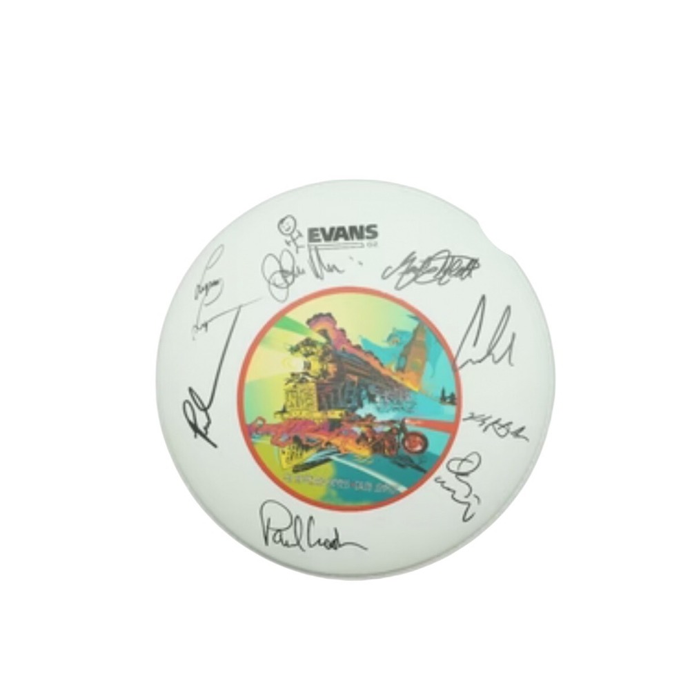 Meat Loaf Caleb Johnson Neverland Express Drum Head Autographed Collectible‎
